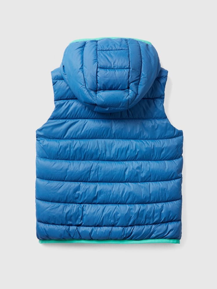 Benetton Gewatteerd Hood Jassen Kinderen Blauw | BE827173