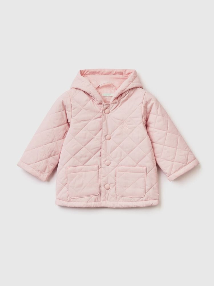 Benetton Gewatteerd Hood Jassen Kinderen Roze | BE832700