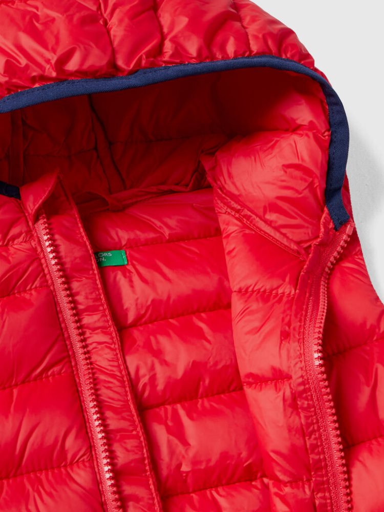 Benetton Gewatteerd Hood Jassen Kinderen Rood | BE952100