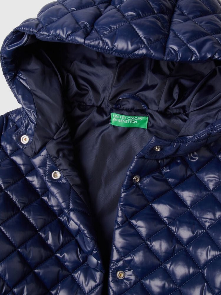 Benetton Gewatteerd Hood Light Jackets Kinderen Donkerblauw | BE184890