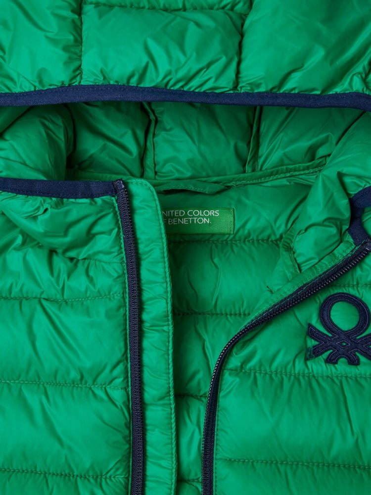 Benetton Gewatteerd Hood Light Jackets Kinderen Groen | BE488010