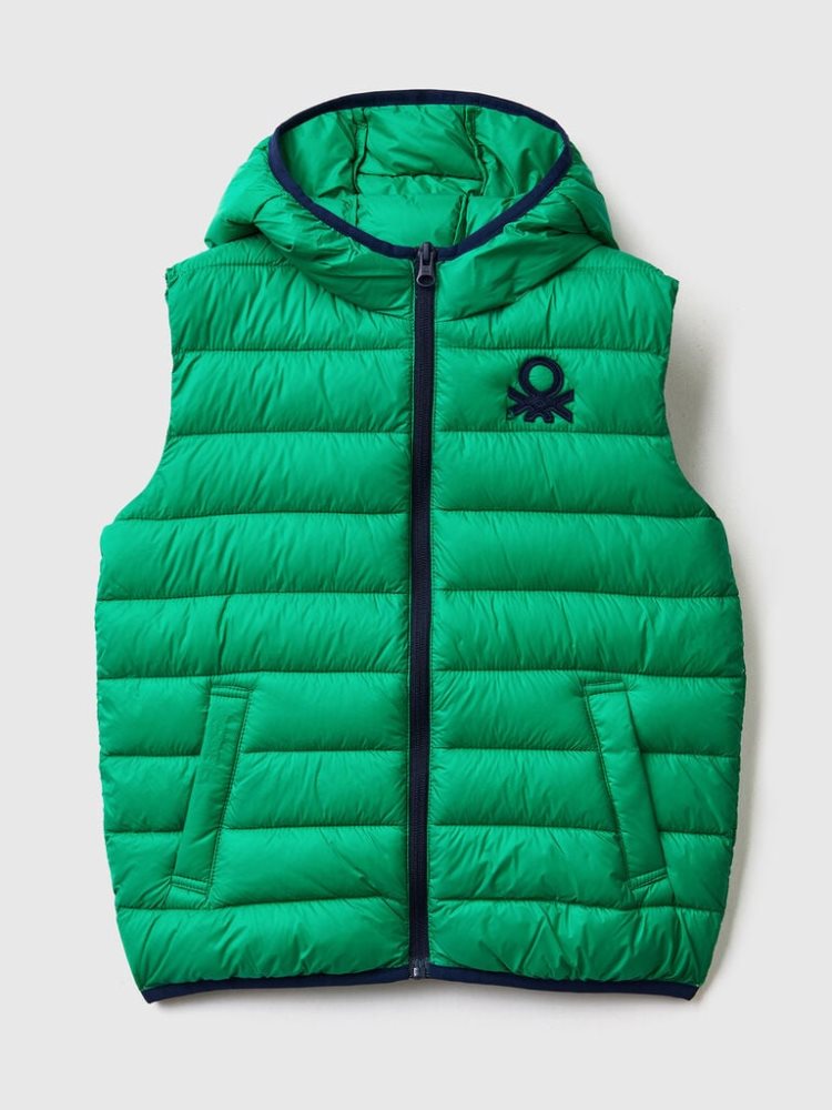 Benetton Gewatteerd Hood Light Jackets Kinderen Groen | BE488010