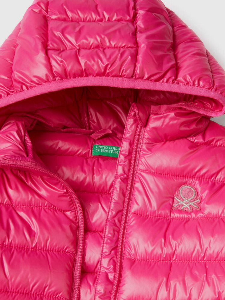 Benetton Gewatteerd Hood Light Jackets Kinderen Fuchsie | BE851982