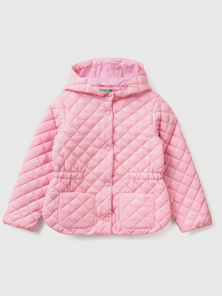 Benetton Gewatteerd Hood Light Jackets Kinderen Roze | BE943465