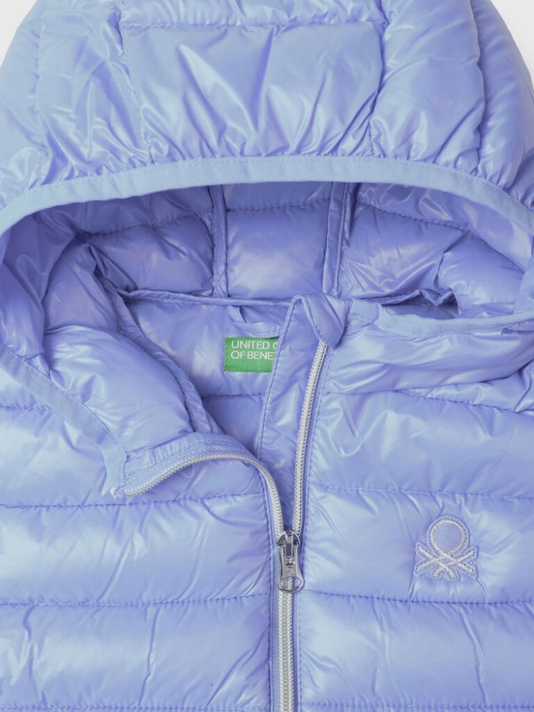 Benetton Gewatteerd Hood Puffer Jackets Kinderen Periwinkle | BE823445