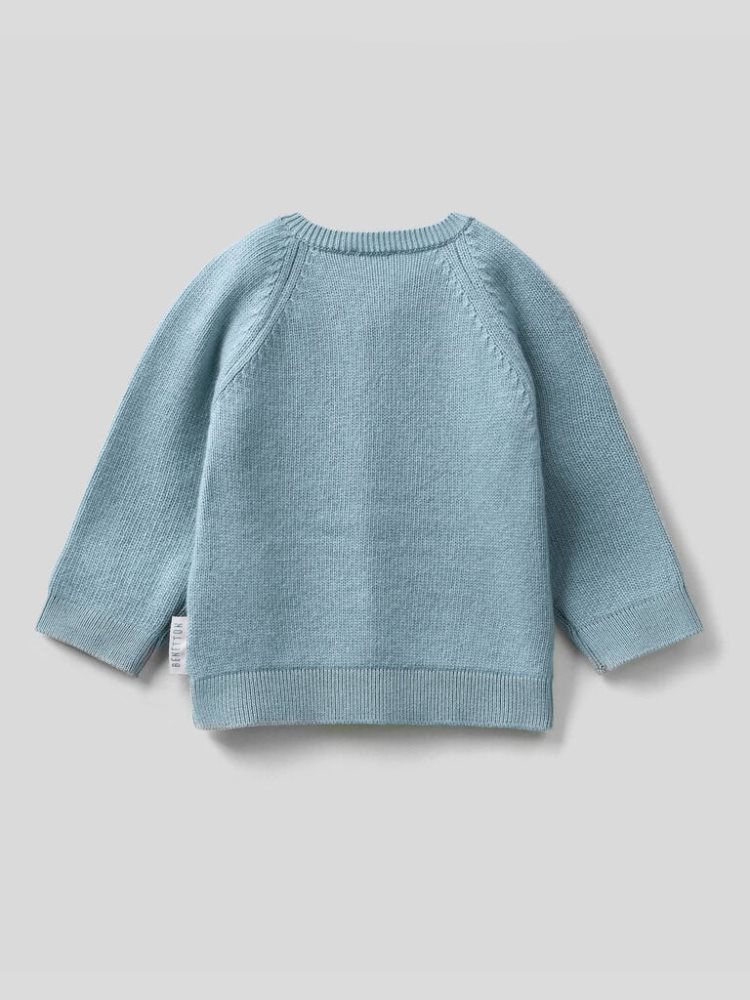 Benetton Gewatteerd Knit Cardigan Kinderen Lichtblauw | BE442070