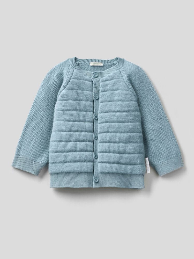 Benetton Gewatteerd Knit Cardigan Kinderen Lichtblauw | BE442070