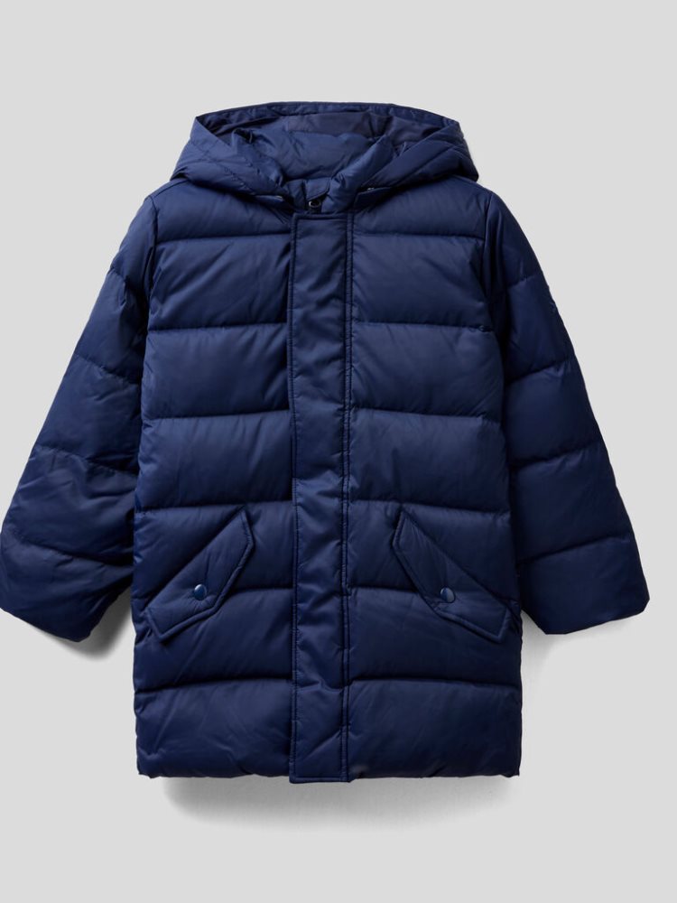 Benetton Gewatteerd Removable Hood Puffer Jackets Kinderen Donkerblauw | BE323852