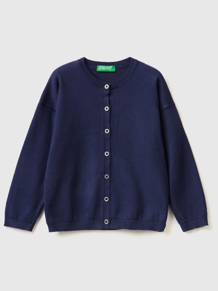 Benetton Glittery Buttons Cardigan Kinderen Donkerblauw | BE089720