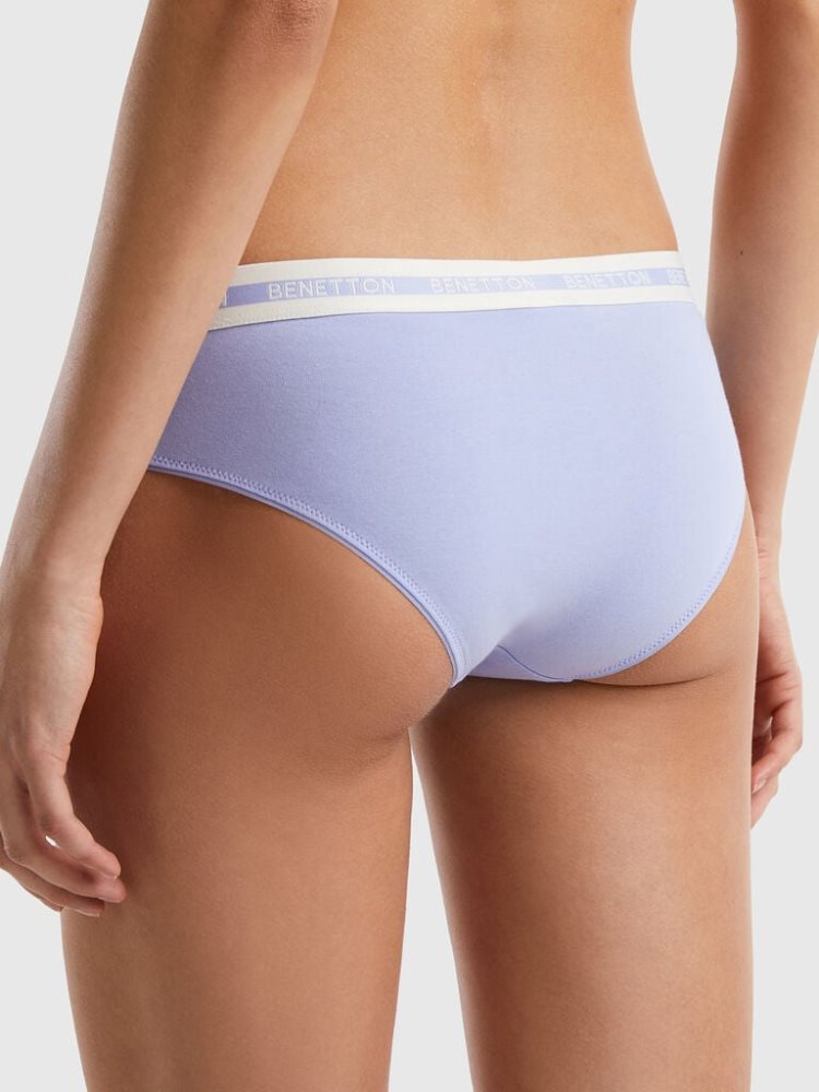 Benetton High-waisted Organic Katoenen Knickers Dames Lavendel | BE570397