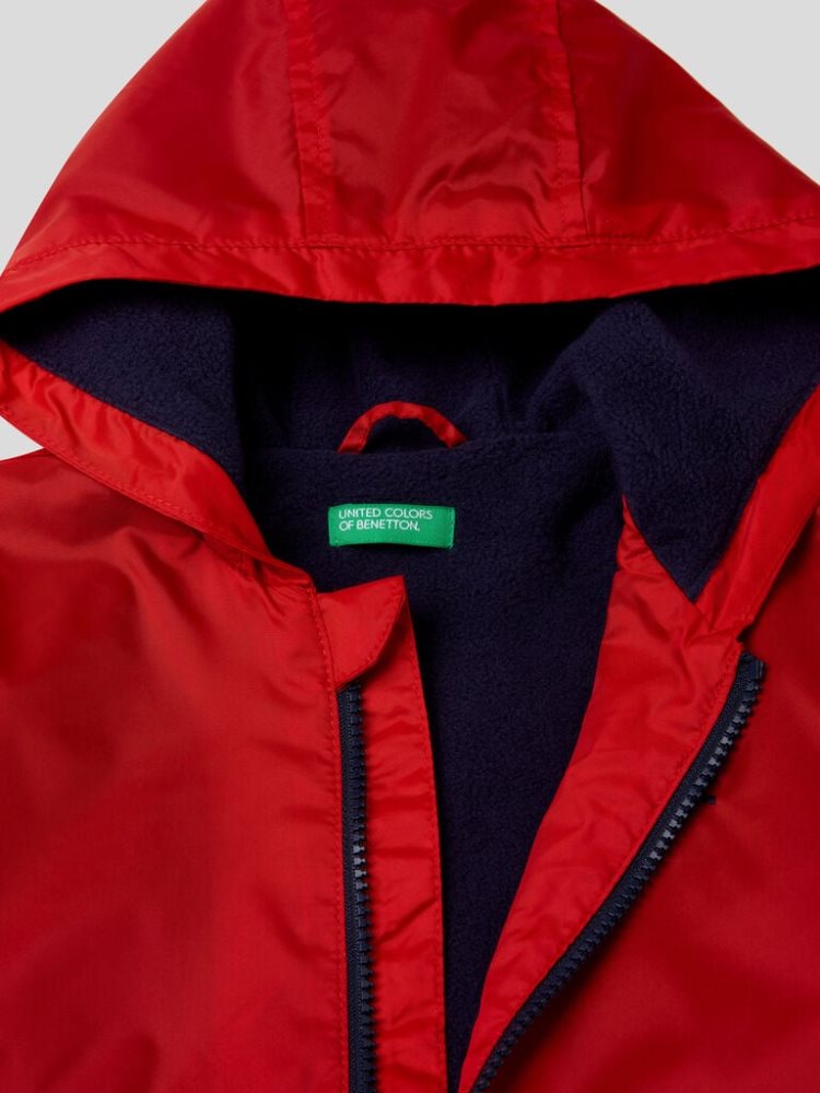 Benetton Hood And Pockets Light Jackets Kinderen Rood | BE288839