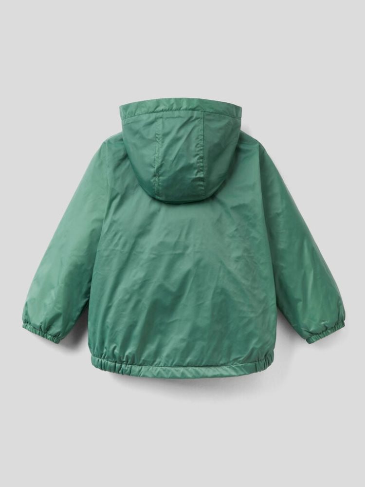 Benetton Hood And Pockets Light Jackets Kinderen Groen | BE754420