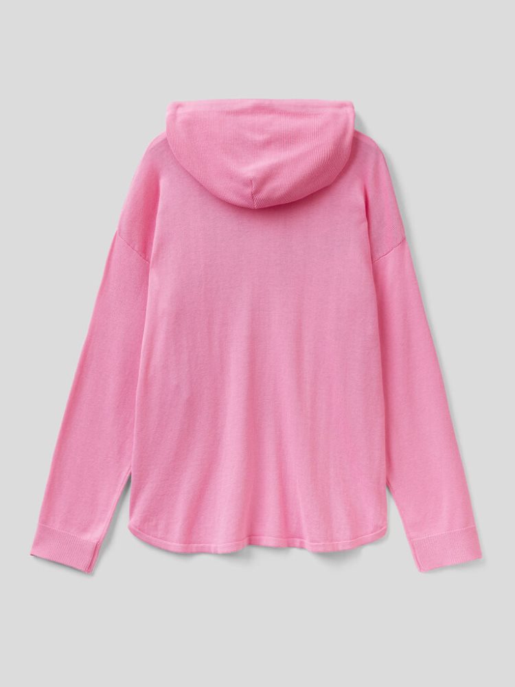 Benetton Hood Modal® Blend Oversized Sweaters Dames Roze | BE094226