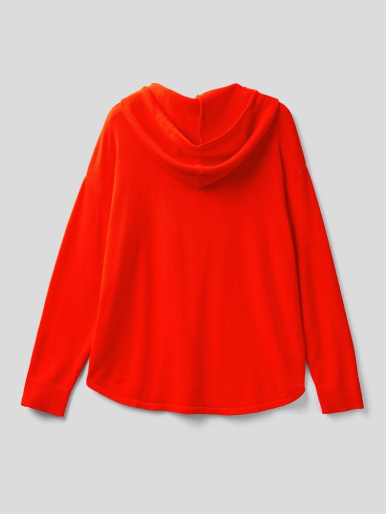 Benetton Hood Modal® Blend Oversized Sweaters Dames Rood | BE361658