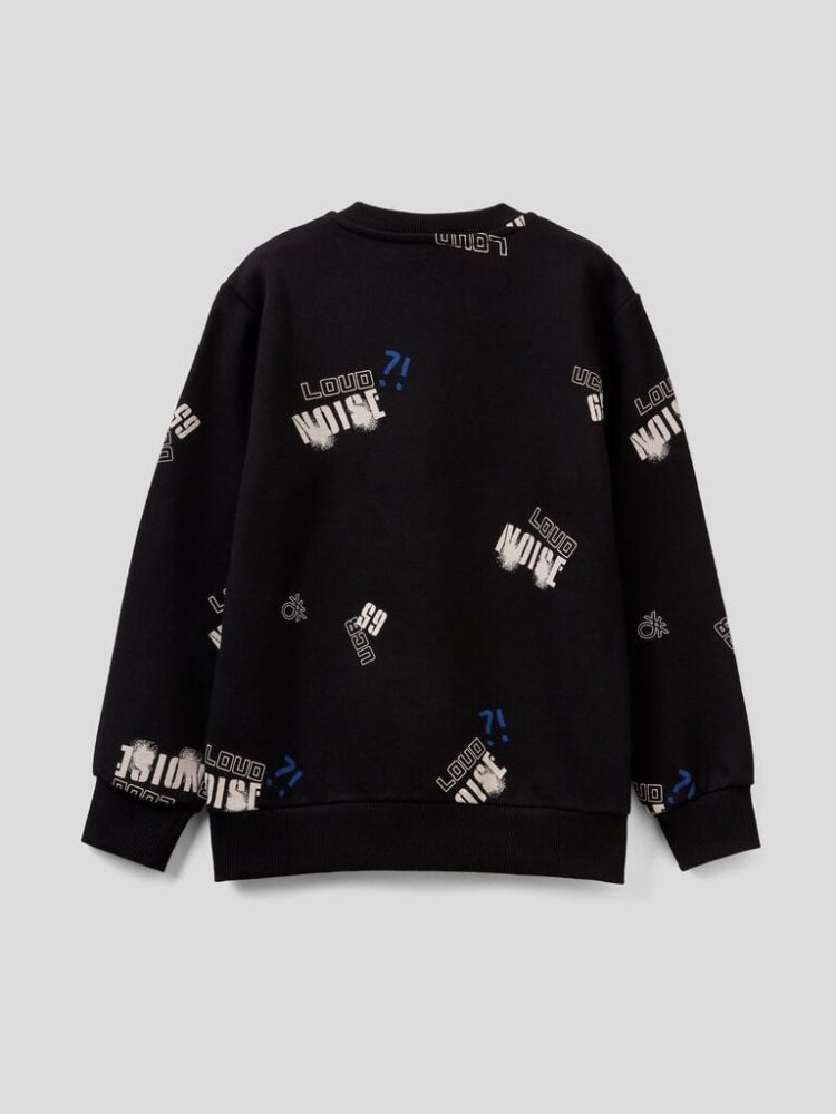 Benetton Japanese Pattern Sweatshirt Kinderen Zwart | BE978943