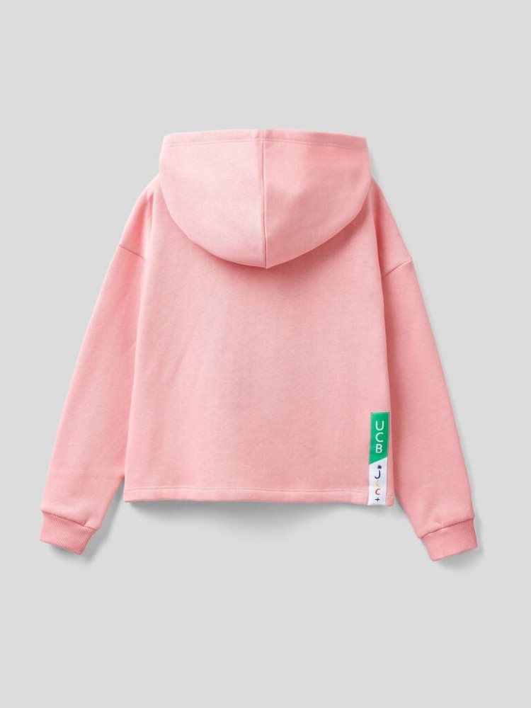 Benetton Jccxucb Cropped Print Hoodie Kinderen Roze | BE732170