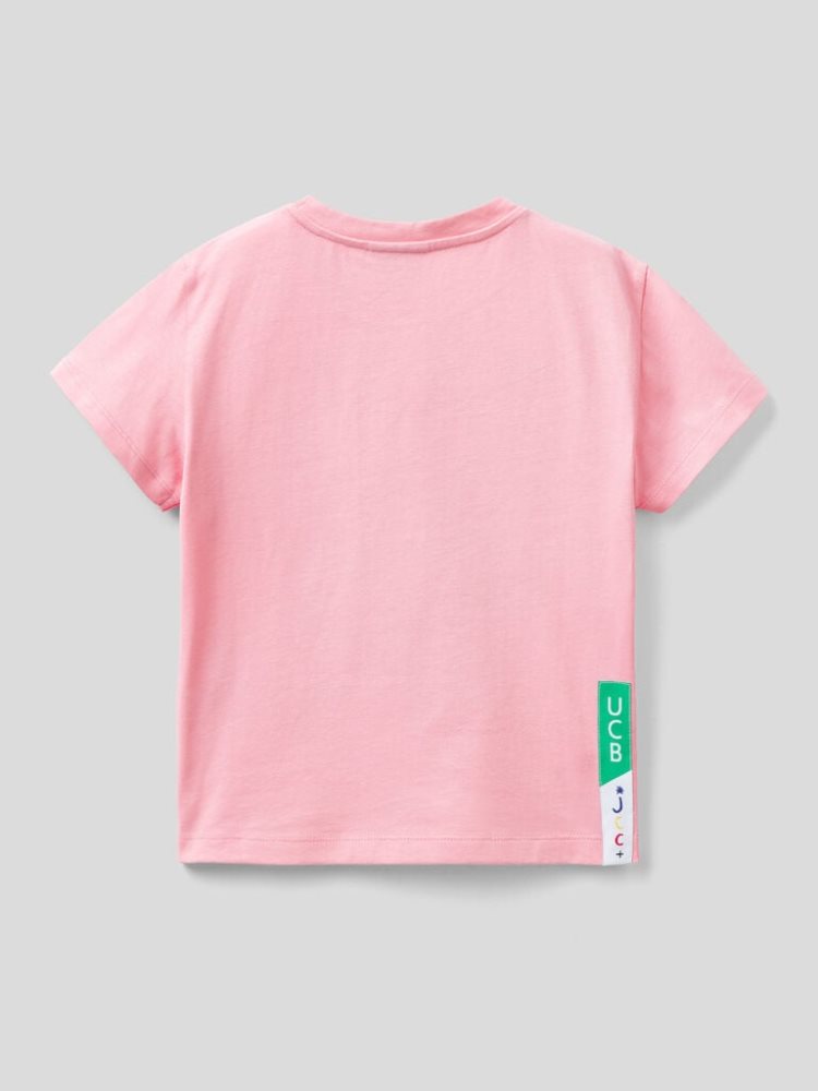 Benetton Jccxucb Photo Print Short Sleeve T-shirts Kinderen Roze | BE401320