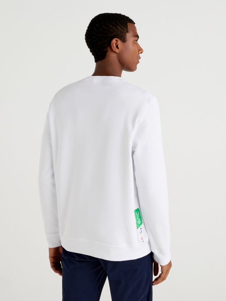 Benetton Jccxucb Warm Grafische Sweatshirt Heren Wit | BE297919