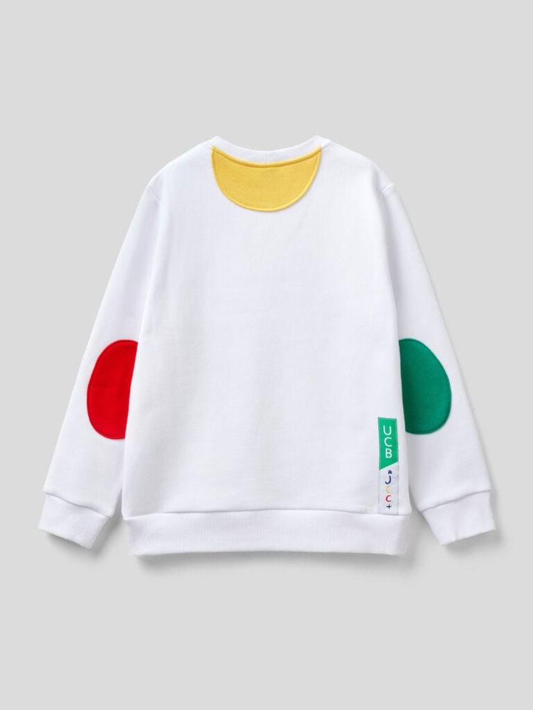 Benetton Jccxucb Warm Print Sweatshirt Kinderen Wit | BE394787