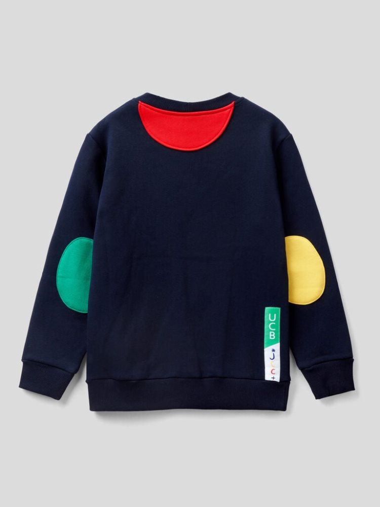 Benetton Jccxucb Warm Print Sweatshirt Kinderen Donkerblauw | BE452333