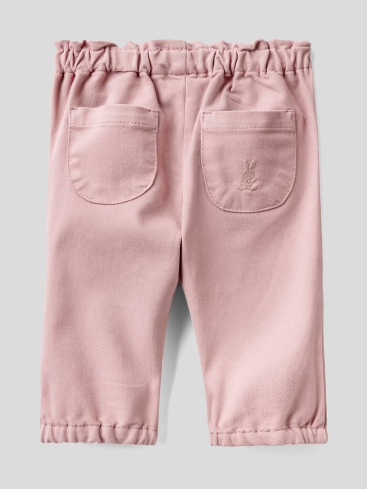 Benetton Katoenen Blend Bow Broek Kinderen Roze | BE158115