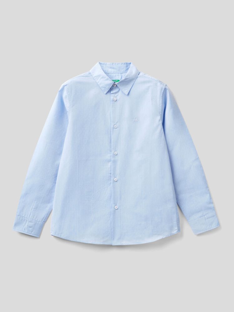 Benetton Klassieke Pure Katoenen Overhemd Kinderen Blauw | BE104606