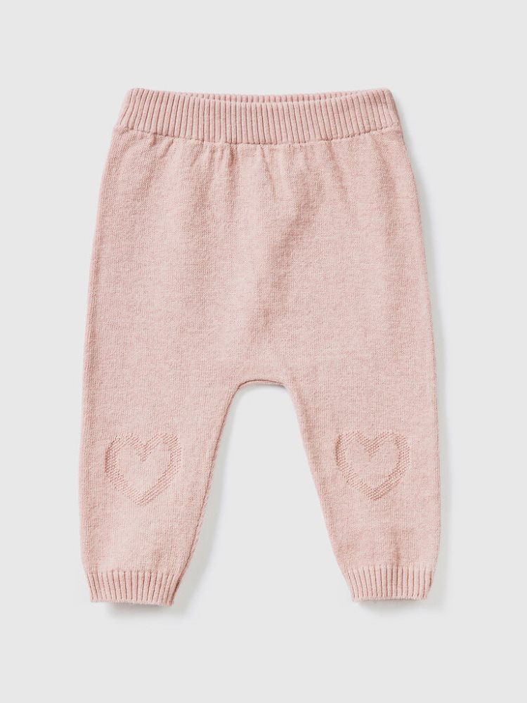 Benetton Knit Inlay Broek Kinderen Roze | BE487557