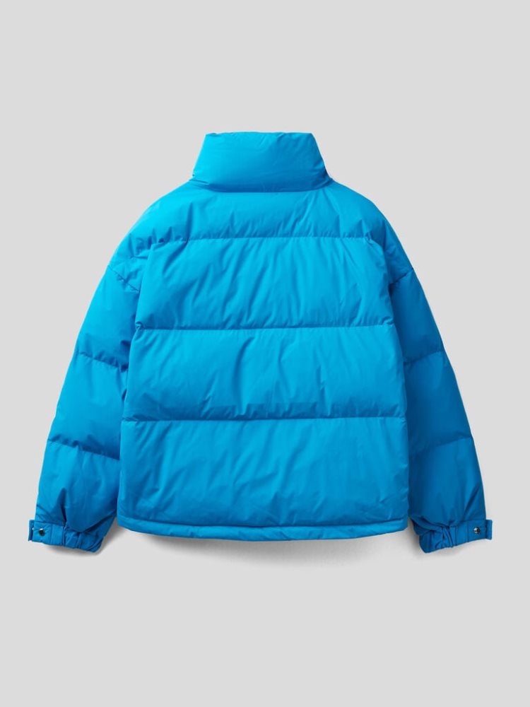 Benetton Kort Gewatteerd High Neck Puffer Jackets Dames Turquoise | BE956460