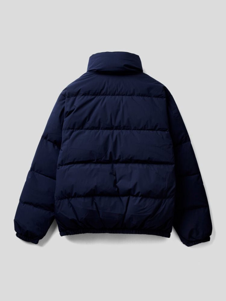 Benetton Kort Puffer Gewatteerd Recycled Feathers Puffer Jackets Heren Donkerblauw | BE633237