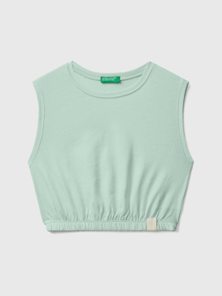 Benetton Kort Recycled Fabric Tanktop Kinderen Groen | BE470676