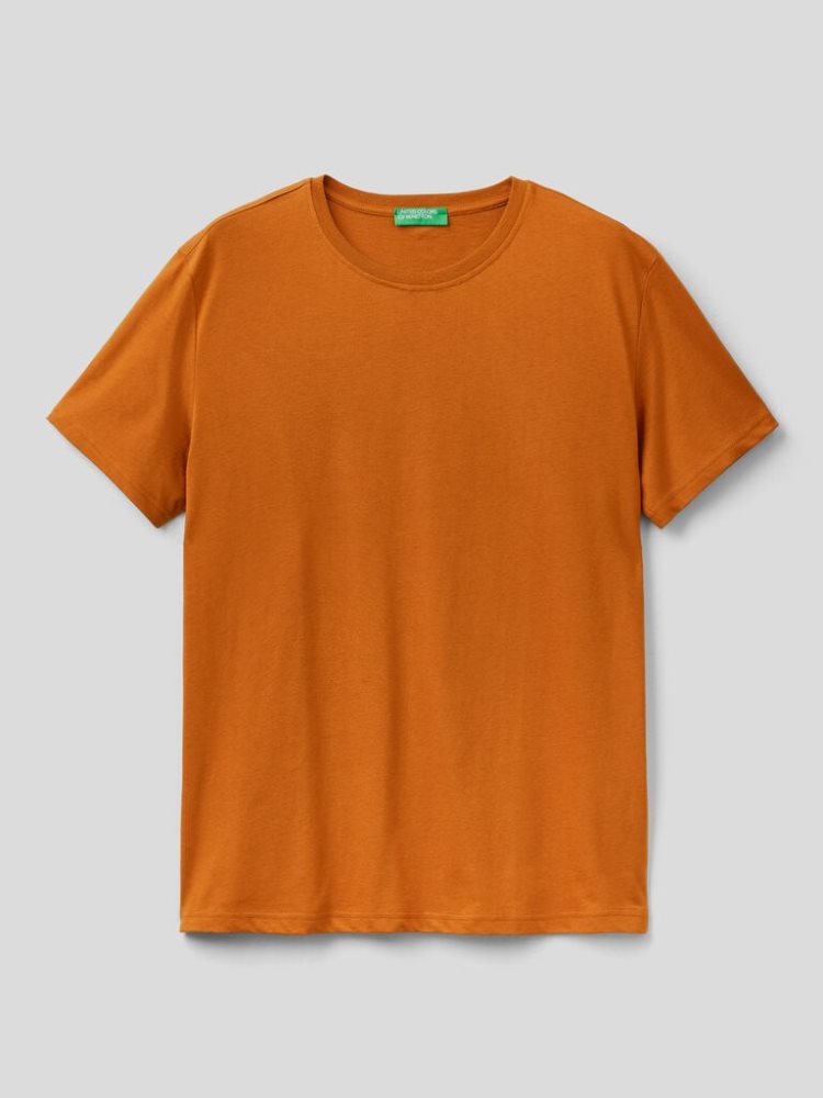 Benetton Kort Sleeve T-shirts Heren Bruin | BE637834