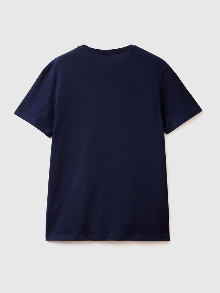 Benetton Kort Sleeve T-shirts Heren Donkerblauw | BE594029