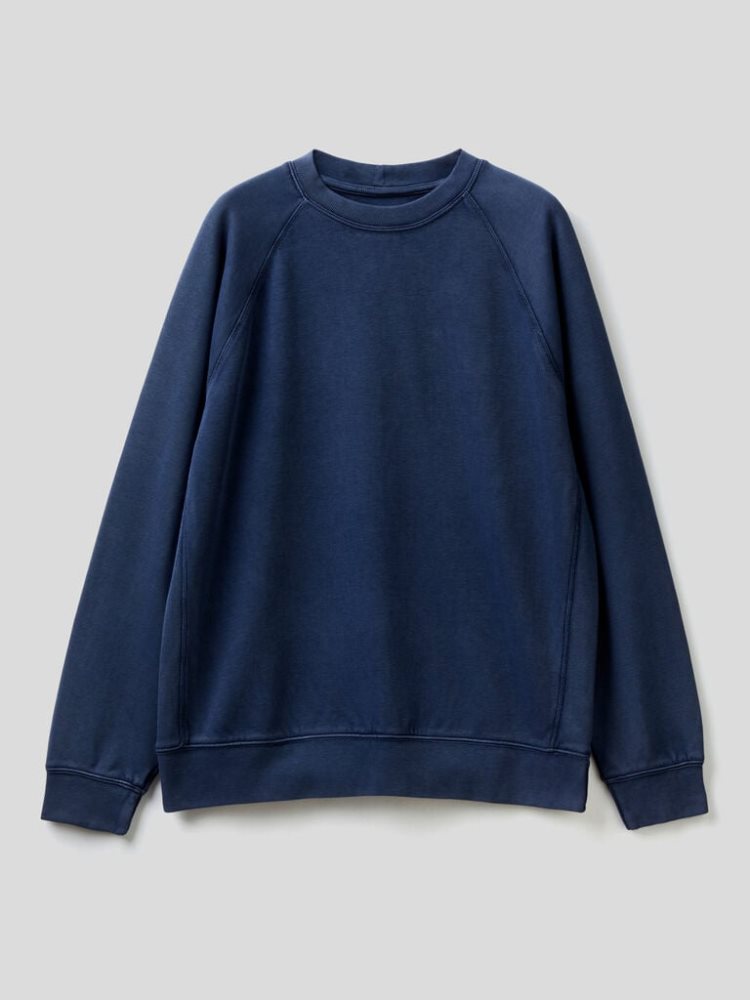 Benetton Lichtgewicht 100% Katoenen Sweatshirt Heren Donkerblauw | BE704328