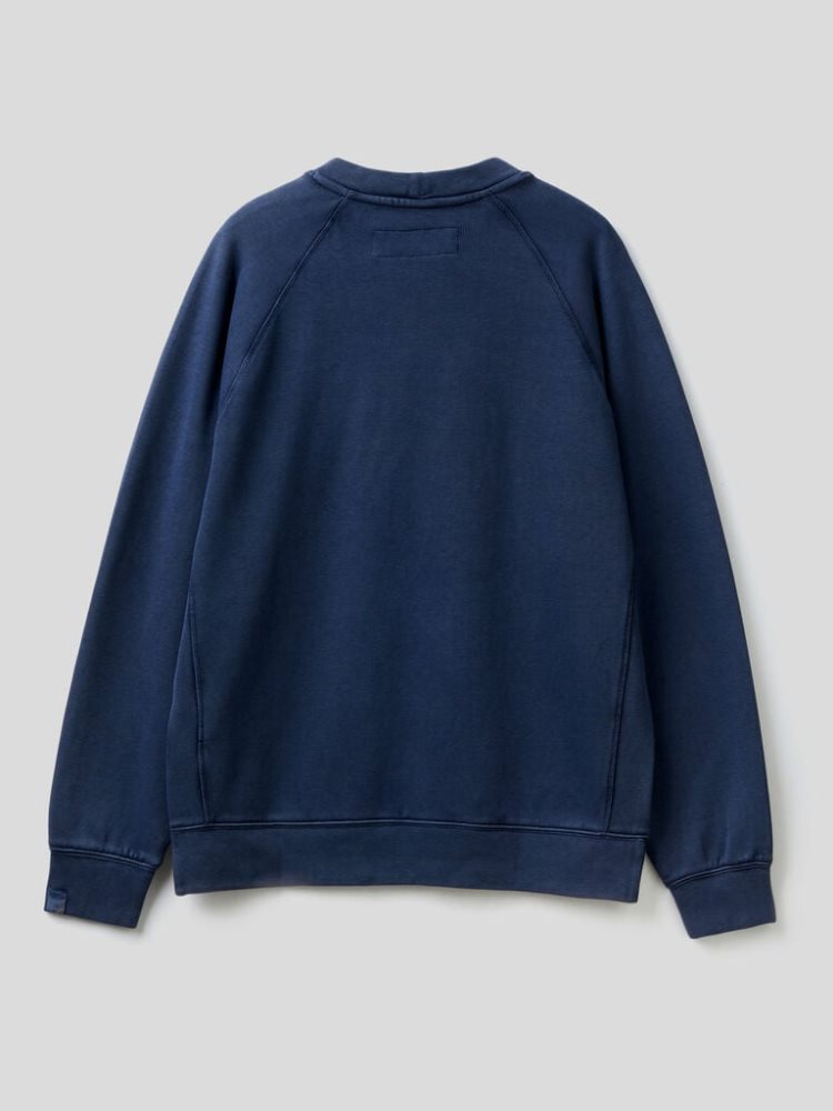 Benetton Lichtgewicht 100% Katoenen Sweatshirt Heren Donkerblauw | BE704328