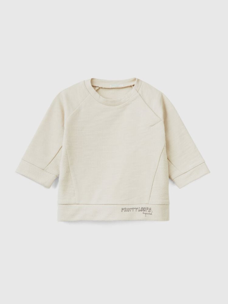 Benetton Lichtgewicht 100% Katoenen Sweatshirt Kinderen Beige | BE941233