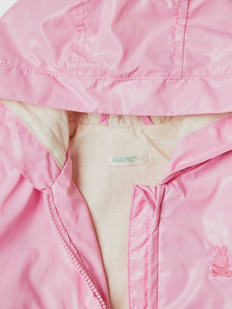 Benetton Lichtgewicht Hood Jassen Kinderen Roze | BE559280