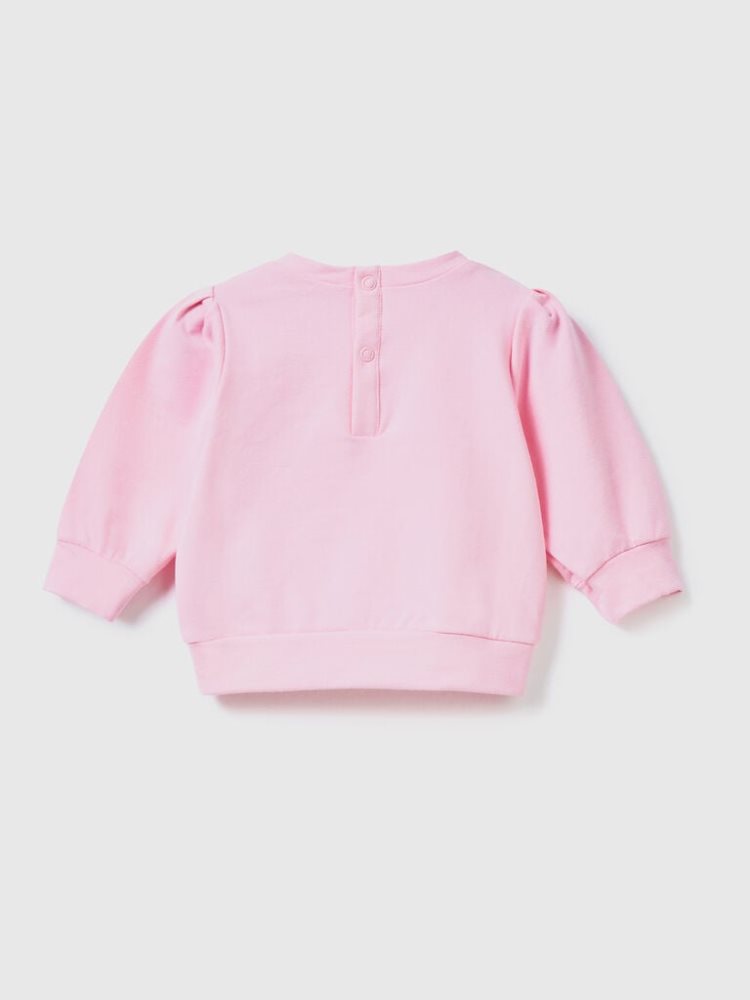 Benetton Lichtgewicht Stretch Katoenen Sweatshirt Kinderen Roze | BE247008