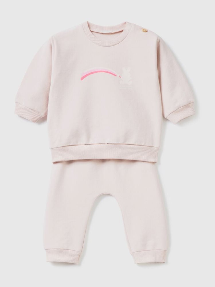 Benetton Light Sweat Dungarees Kinderen Roze | BE047245