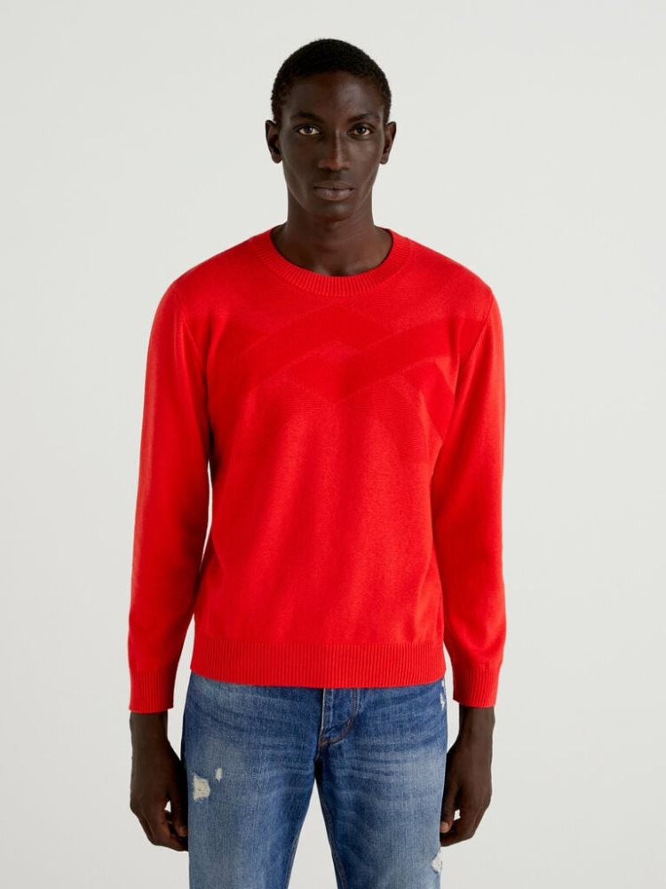 Benetton Logo Crew Neck Sweaters Dames Rood | BE109893