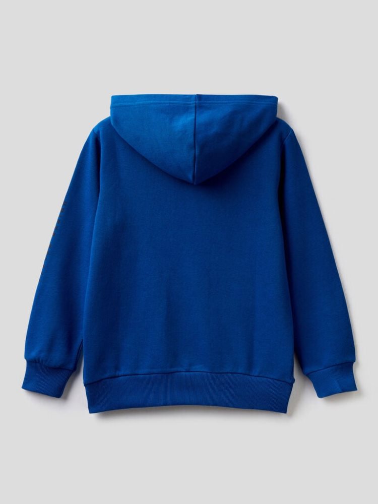 Benetton Logo Hoodie Kinderen Blauw | BE625179