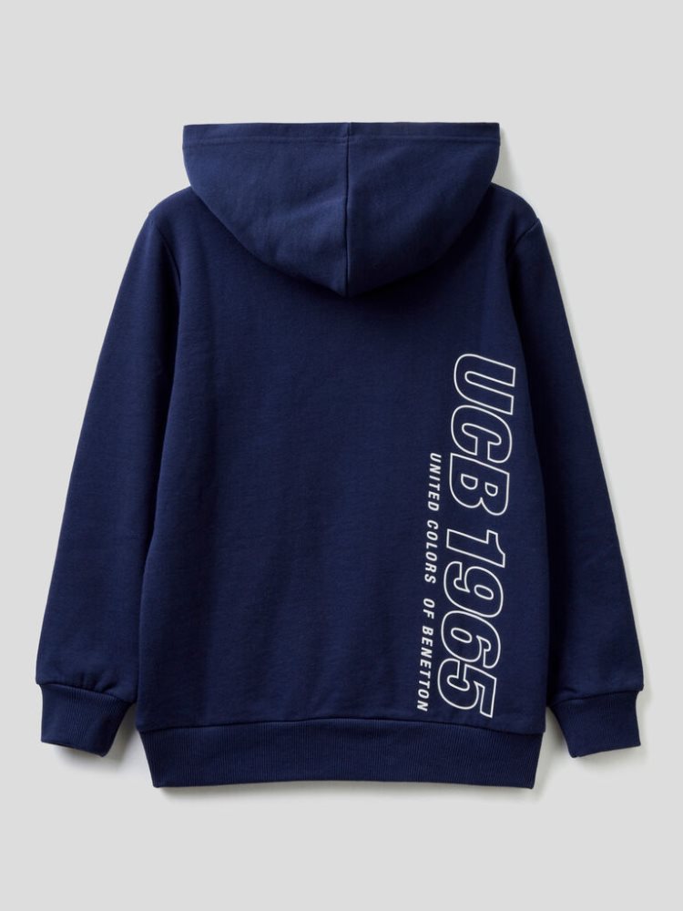 Benetton Logo Hoodie Kinderen Donkerblauw | BE694717