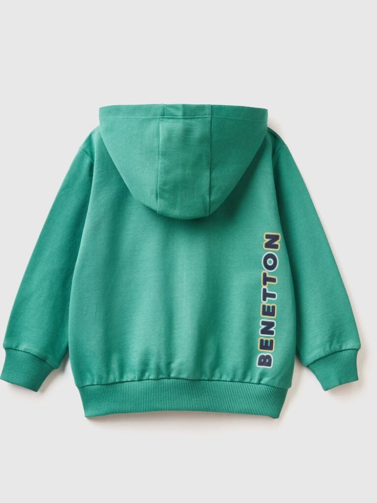 Benetton Logo Hoodie Kinderen Donkergroen | BE541911