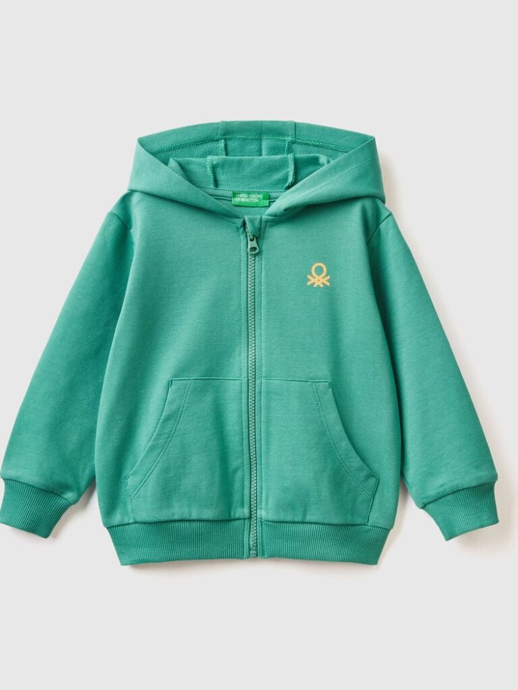 Benetton Logo Hoodie Kinderen Donkergroen | BE541911