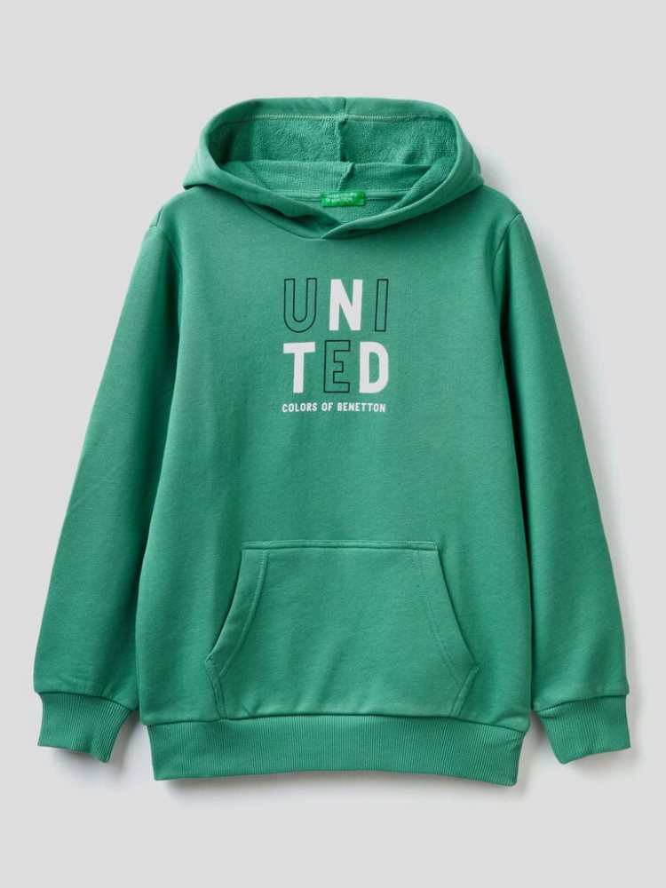 Benetton Logo Hoodie Kinderen Groen | BE786488