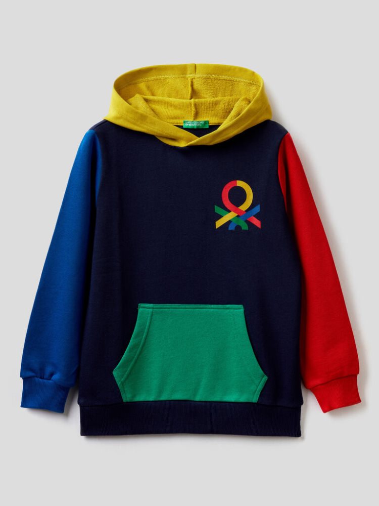 Benetton Logo Hoodie Kinderen Multi-color | BE153394