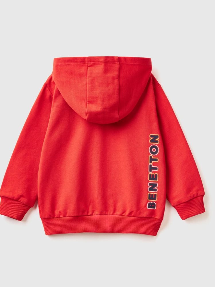 Benetton Logo Hoodie Kinderen Rood | BE235518