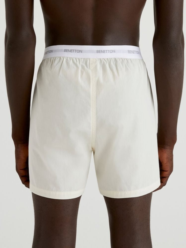 Benetton Logoed Elastic Boxers Heren Room Wit | BE273091