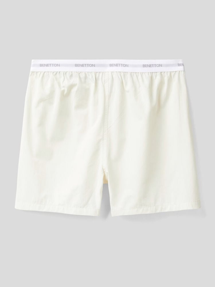 Benetton Logoed Elastic Boxers Heren Room Wit | BE273091