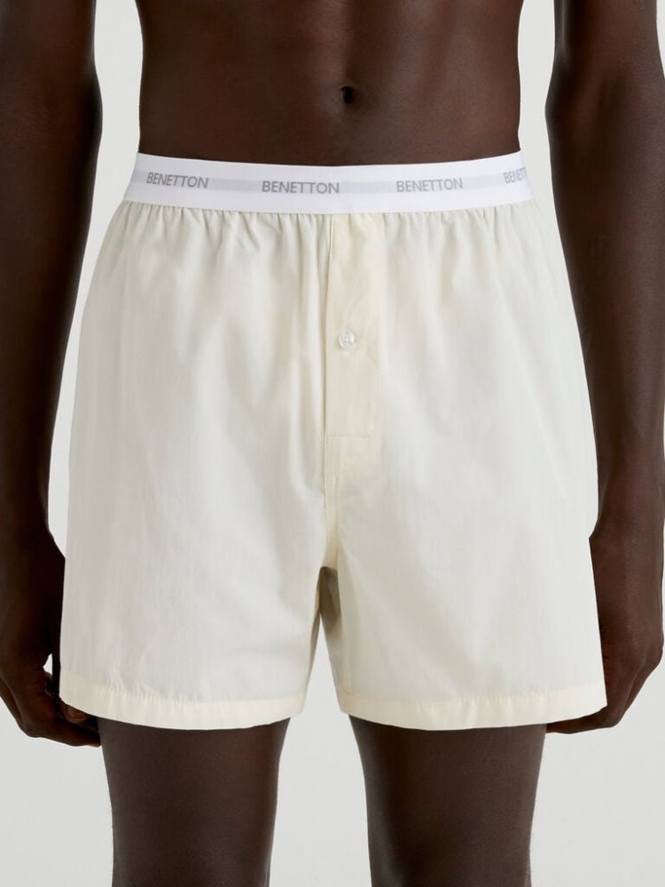 Benetton Logoed Elastic Boxers Heren Room Wit | BE273091