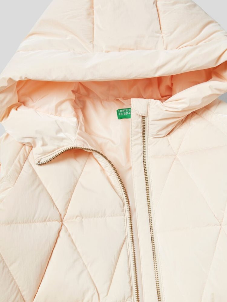 Benetton Long Gewatteerd Padded Jackets Kinderen Wit | BE010325